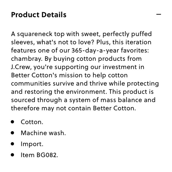 New with Tag: J Crew Squareneck Chambray Top. Size Medium - Picture 5 of 12